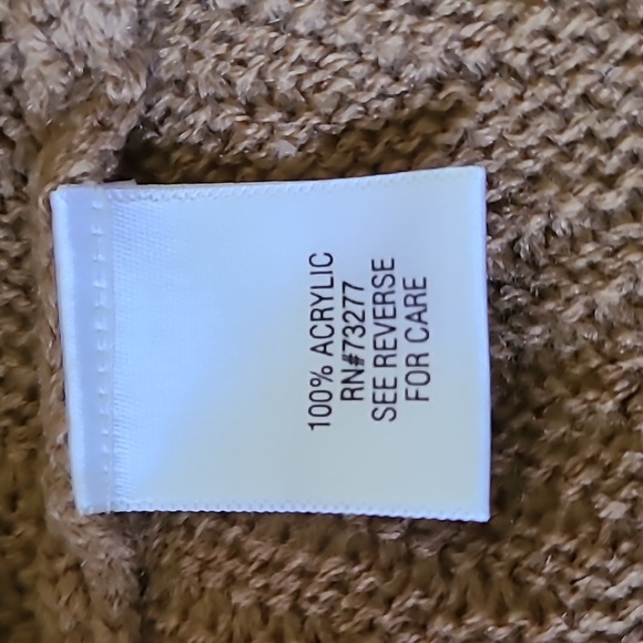 Dana Buchman Tan Mitred Stitch Cowl Poncho Sweater Sz S NWT - Picture 6 of 7